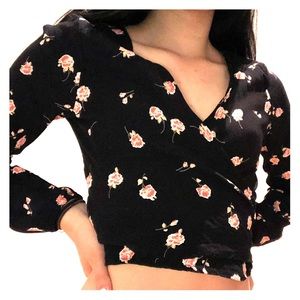 Brandy Melville Floral Wrap Top